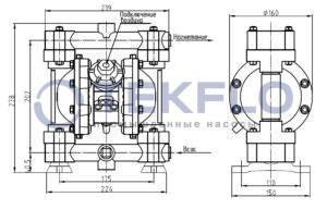 Насос мембранный пневматический River Wave RV15SSFF