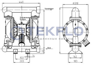 Насос мембранный пневматический RV50