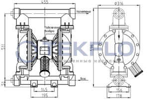 Насос мембранный пневматический RV50
