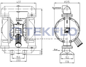 Насос мембранный пневматический RV50