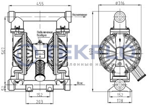 Насос мембранный пневматический RV50
