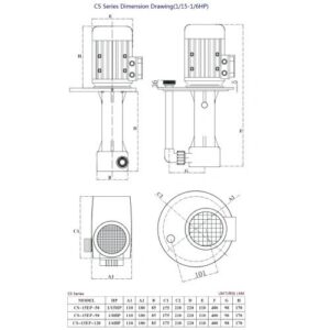 Вертикальный химический насос серии CS 1/15-1/6HP