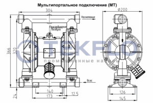 Насос мембранный пневматический River Wave RV25ASFF
