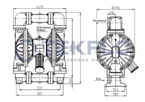Насос мембранный пневматический River Wave RV40ASTT
