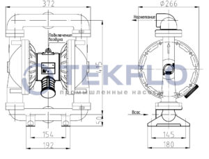 Насос мембранный пневматический River Wave RV40SSFF