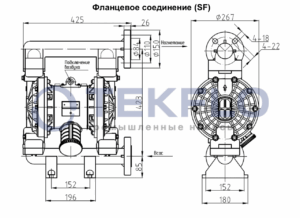 Насос мембранный пневматический River Wave RV40PKTT